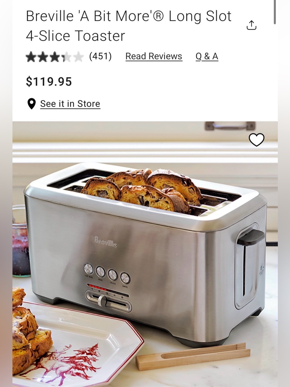 Breville Toaster, stainless steel, brand new